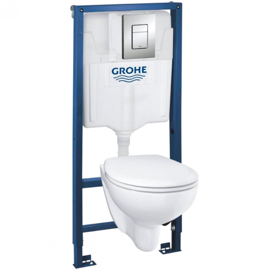 Инсталляция в комплекте Grohe Solido Compact кнопка смыва хром 39586000