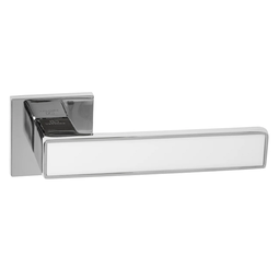 Дверная ручка на тонкой розетке Abriss R21.120 CP/WH хром/белый
