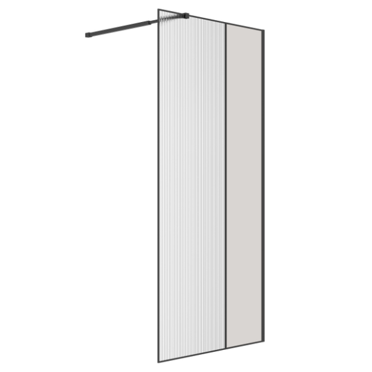 Душевая перегородка Niagara Nova NG-481-90FBlack 90x200 стекло рифленое/тонированное