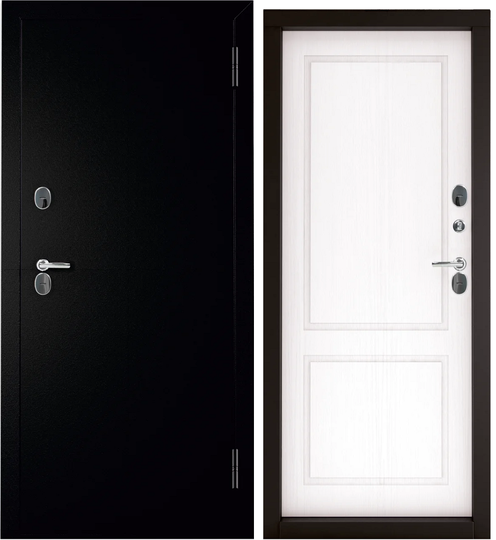 Входная дверь Промет Инфинити Термо Черный Муар/Белое дерево