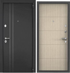 Дверь входная стальная Торэкс Tau LT MP Темно-серый букле графит SP-90N/ПВХ Лиственница крем T-23