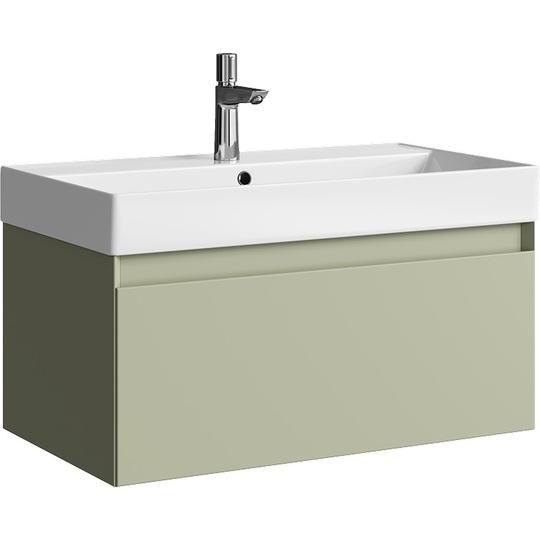 Тумба с раковиной Aqwella Geometria 80 зеленый шалфей