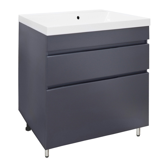 Тумба с раковиной Azario Эстима 80/2Н графит