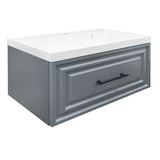 Тумба с раковиной Azario Laura 80/1 серый матовый
