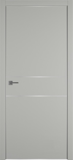Межкомнатная дверь VFD Urban 2H Emalex Taupe ДГ молдинг хром silver mould кромка алюминиевая хром 4 стороны SE