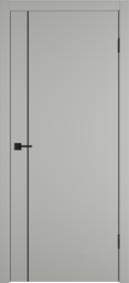 Межкомнатная дверь VFD Basic 1V Emalex Taupe ДГ черный молдинг black mould кромка ABS черная