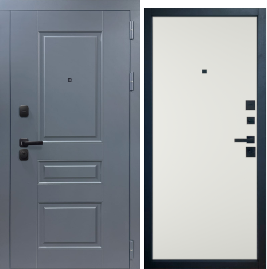 Входная дверь VFD Status Муар серый/Niuta Midwhite
