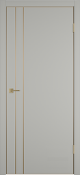 Межкомнатная дверь VFD Urban 2V Emalex Taupe ДГ золотой молдинг gold mould кромка алюминиевая золотая 4 стороны GE